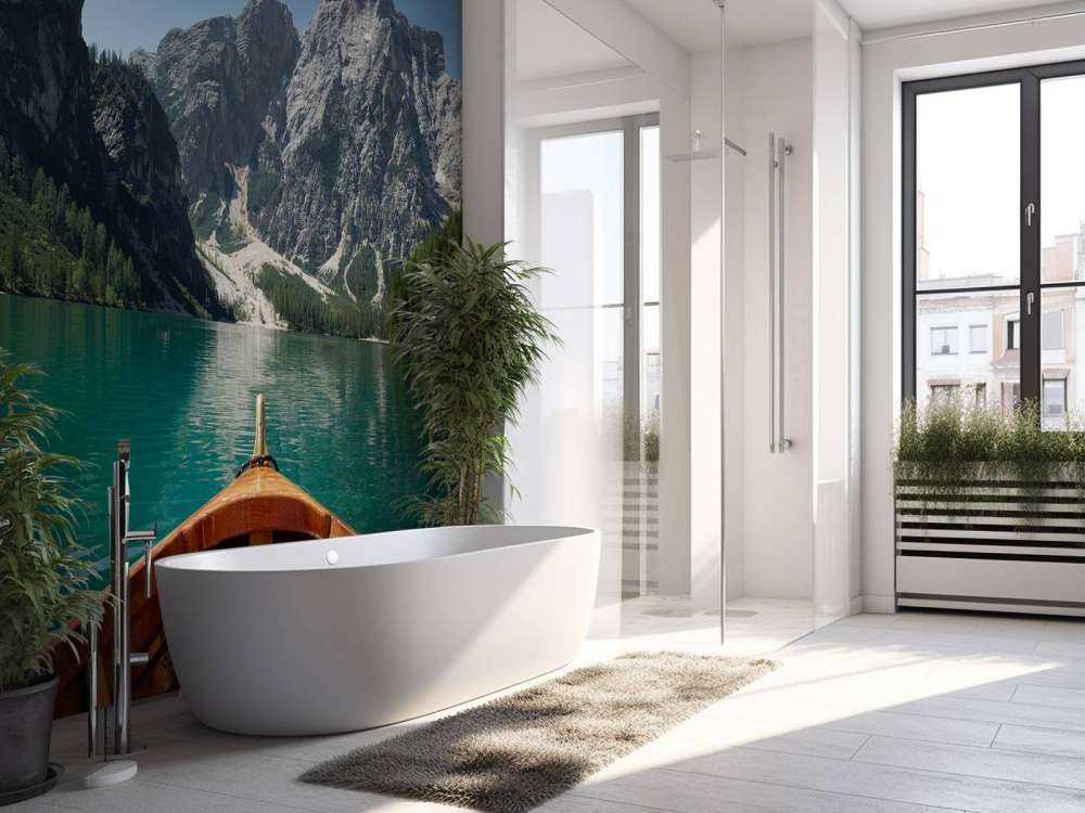 Lago di Braies fra en båd