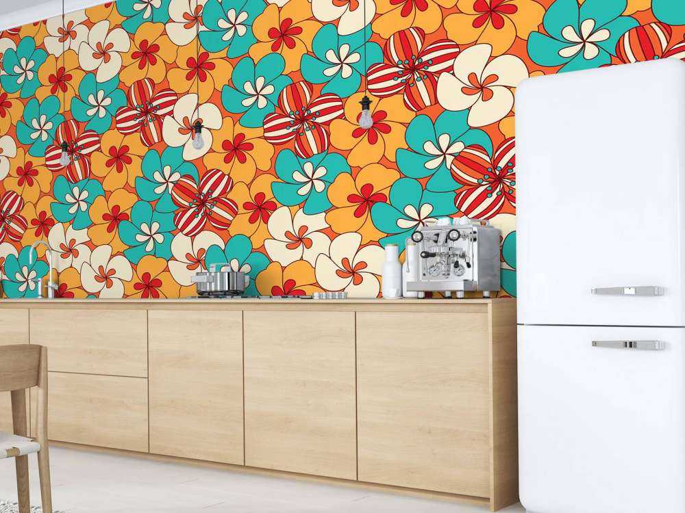 Farverige vintage blomster