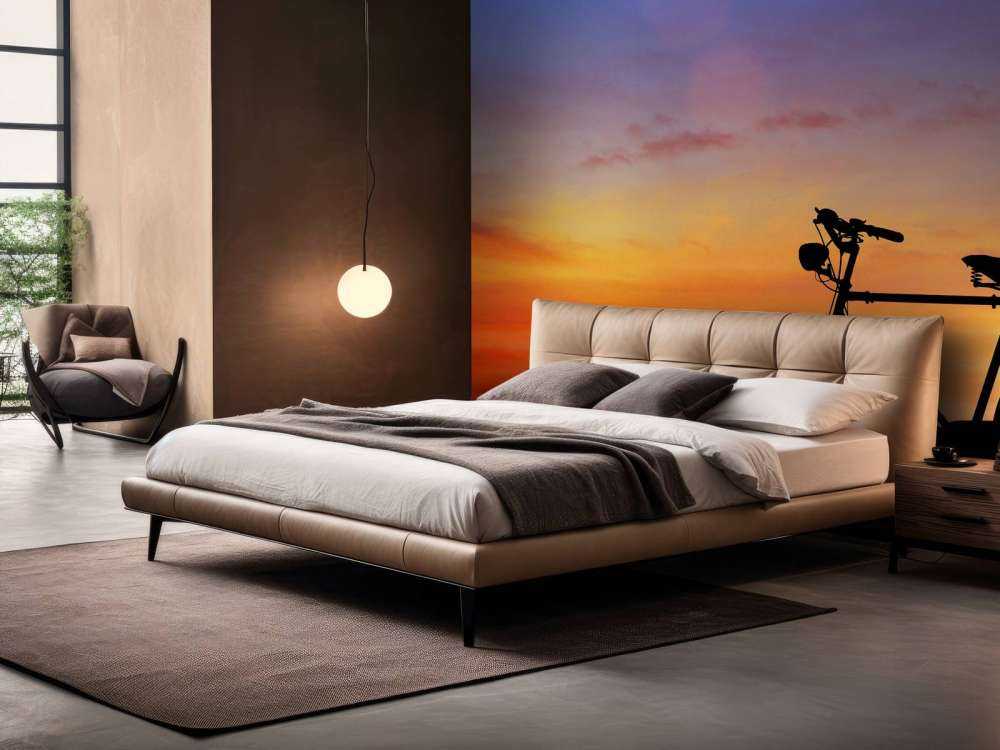 Vintagecykel ved solnedgang