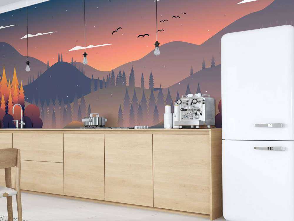 Illustration af efterårsskov