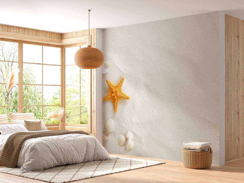 Søstjerne på hvidt sand