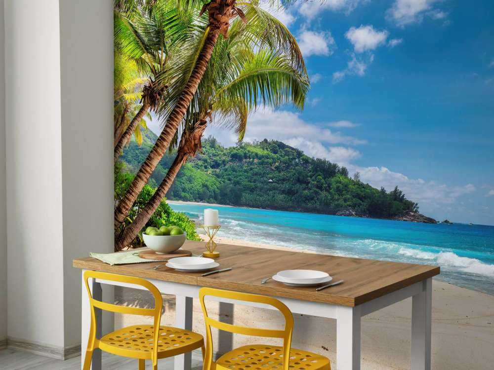 Smuk strand med palmer