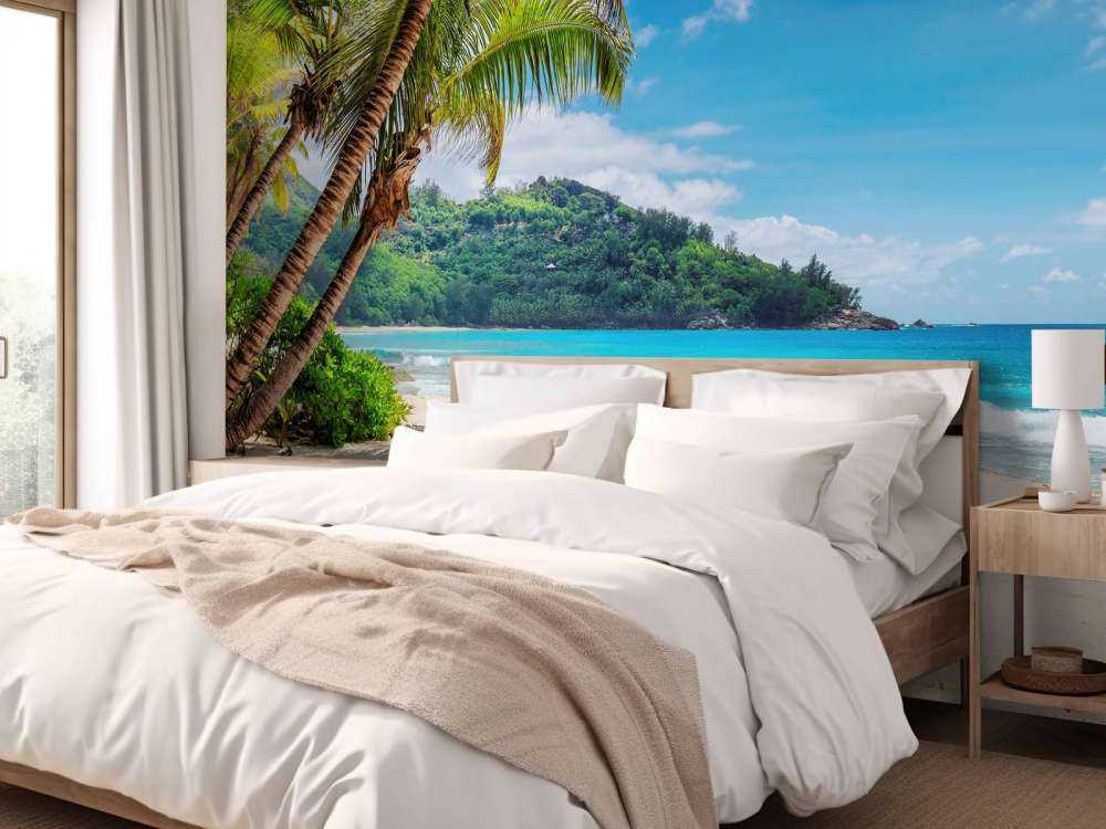 Smuk strand med palmer