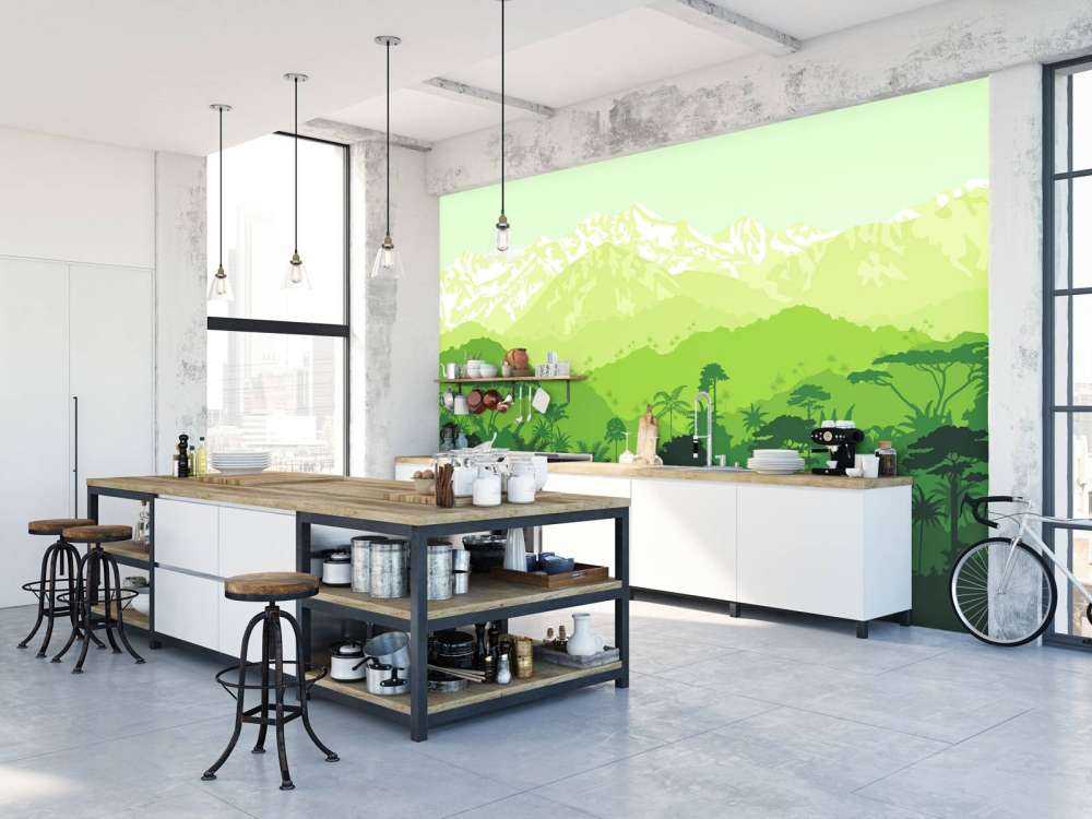 Jungletræer og høje bjerge