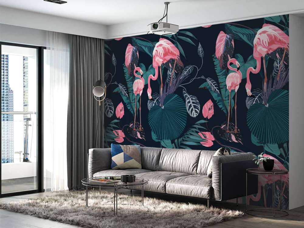 Vilde lyserøde flamingoer