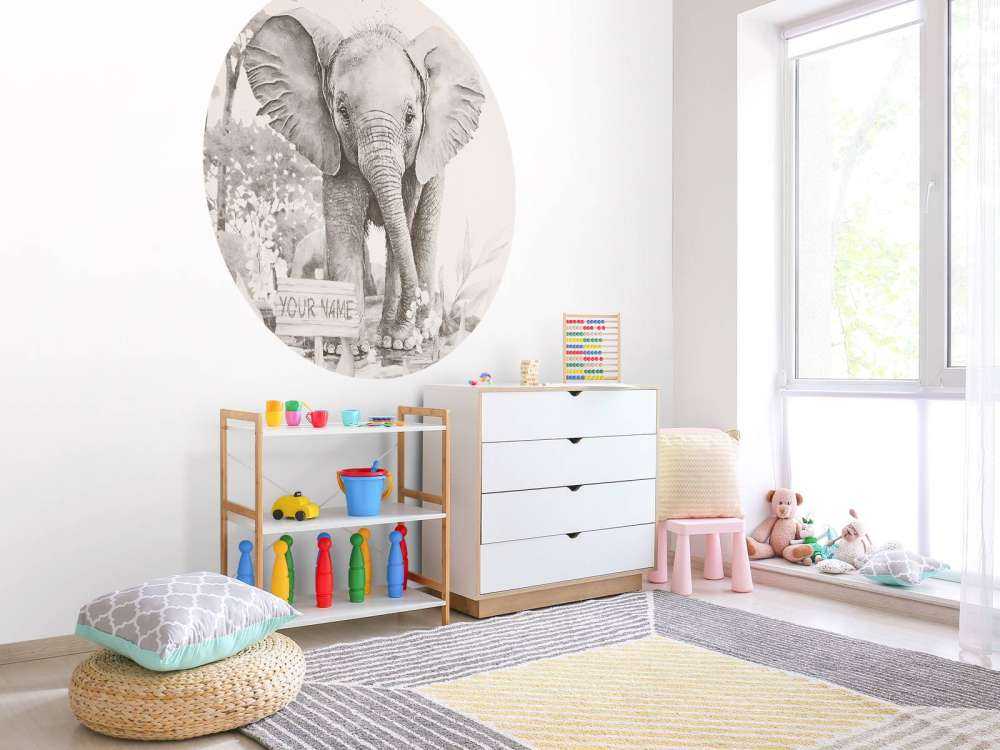 Elefantunge i junglen beige