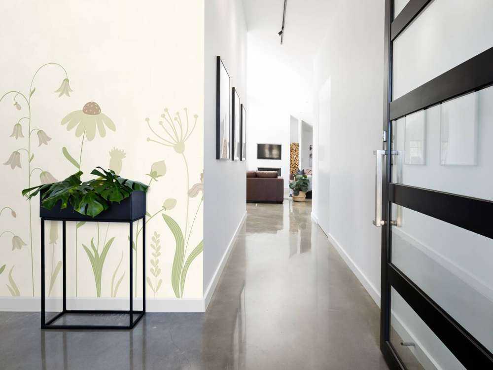 Blomstermark høj beige med gammelrosa