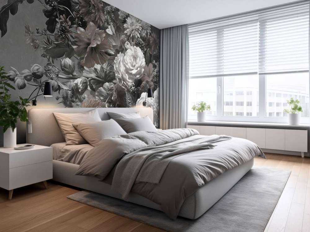 Stor buket med valmuer Sepia