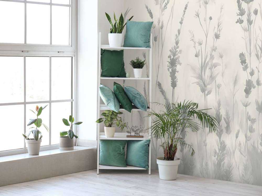 Lavendel Eng Sømløs Elfenben Hvid