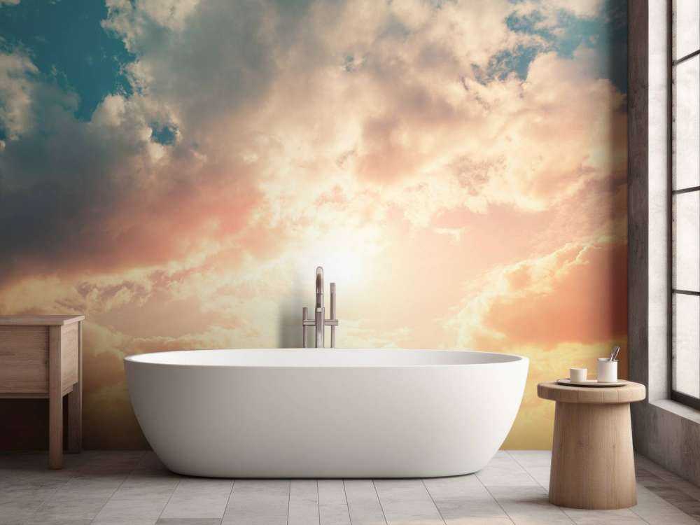 Farvet himmel med skyer