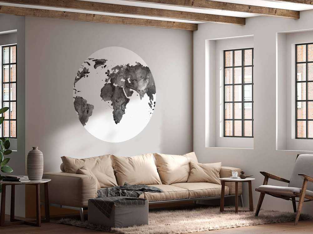 Sort verdenskort over akvarel