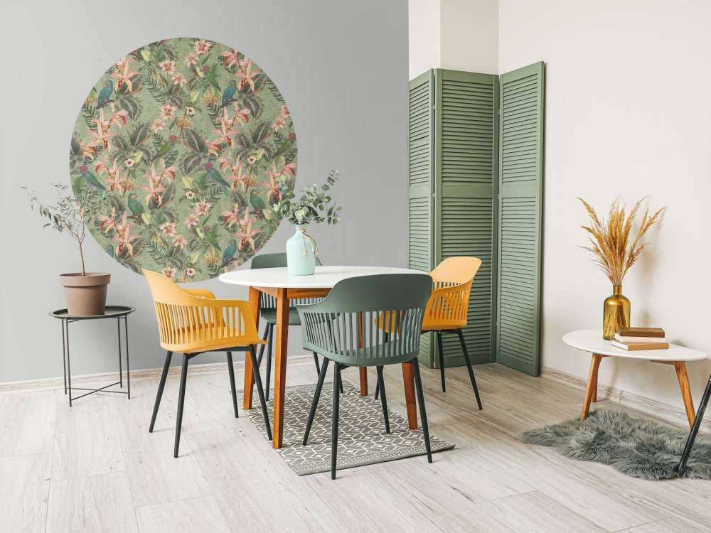 Tropiske junglefugle og papegøjer - salviegrøn