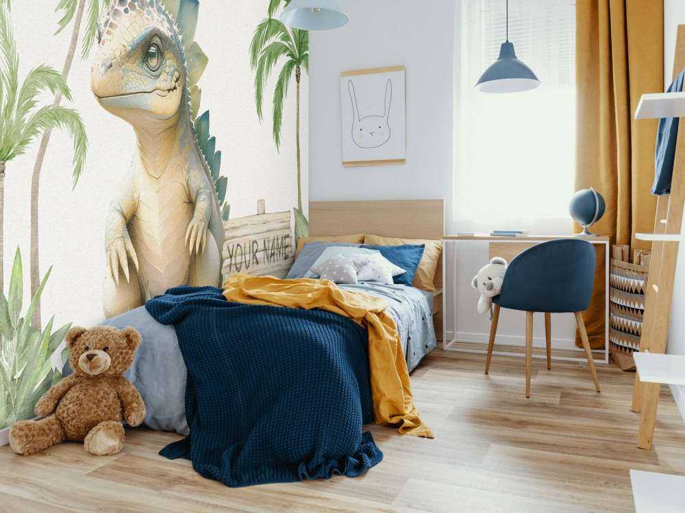 Baby stegosaurus i junglen