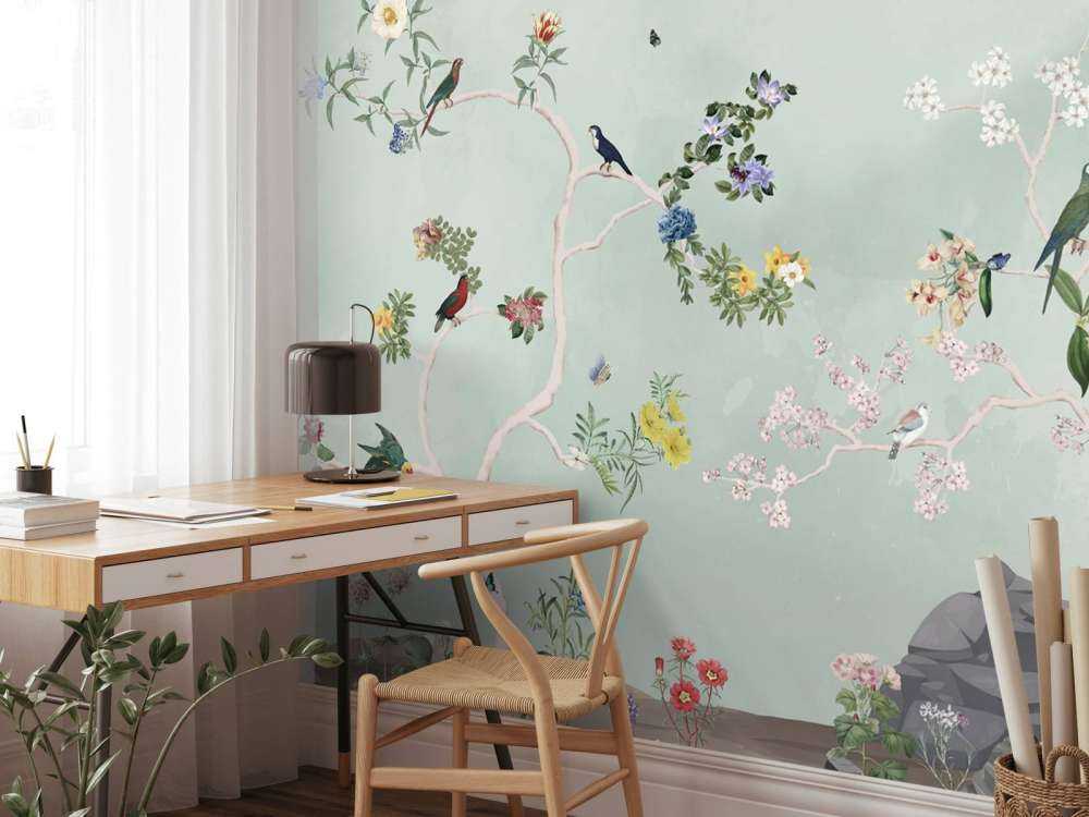 Birds in Garden Panorama 5