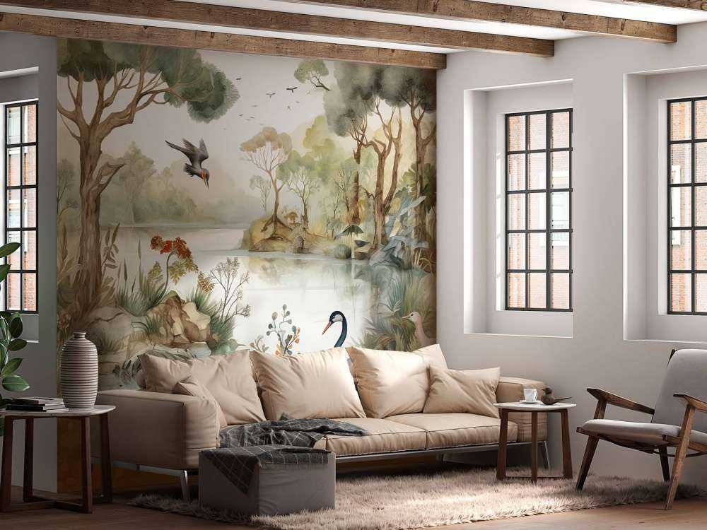 Fugleparadis ved flodbredden