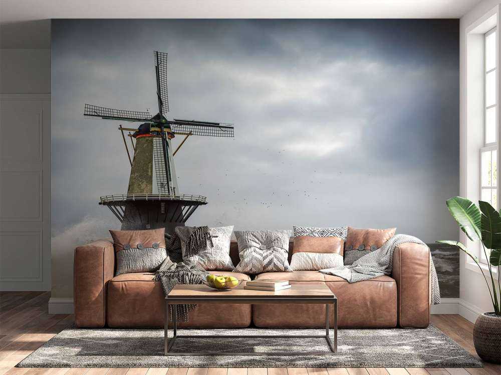 Mølle med stormbølger