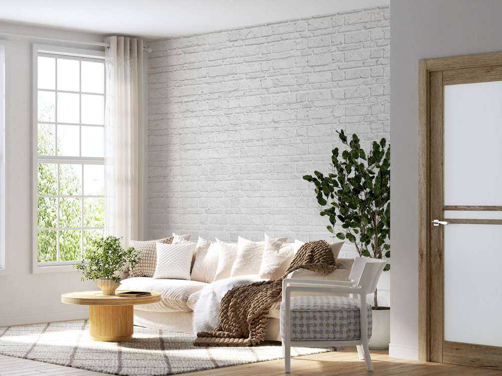 Hvide mursten med gammel beton