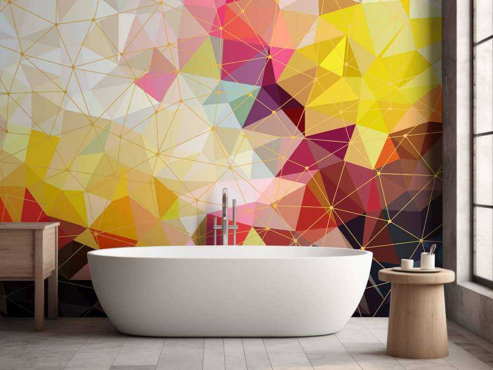 Tryck av färgglada trianglar