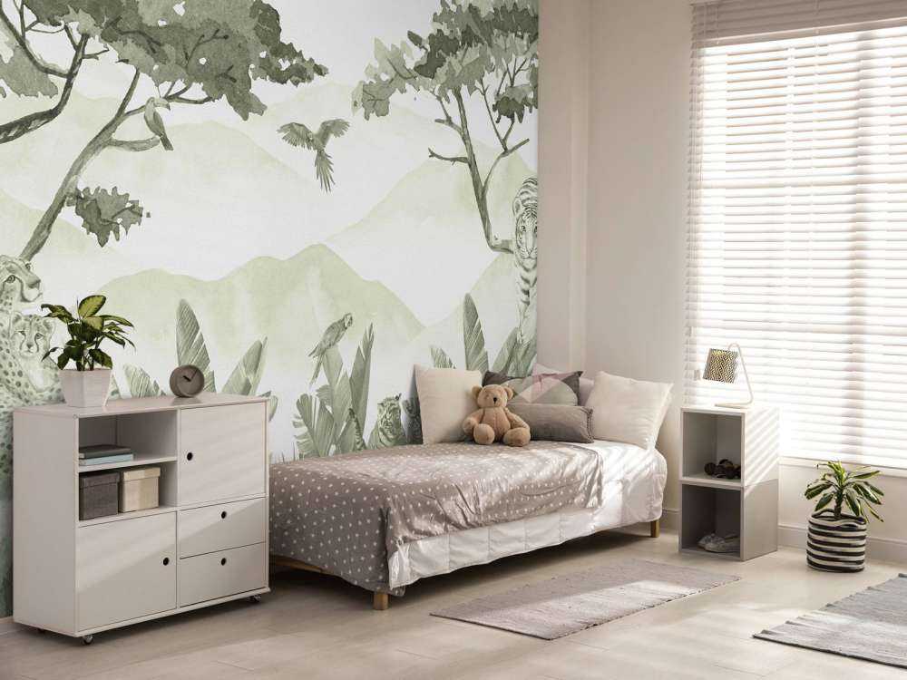 Rovdjur i djungeln i grönt