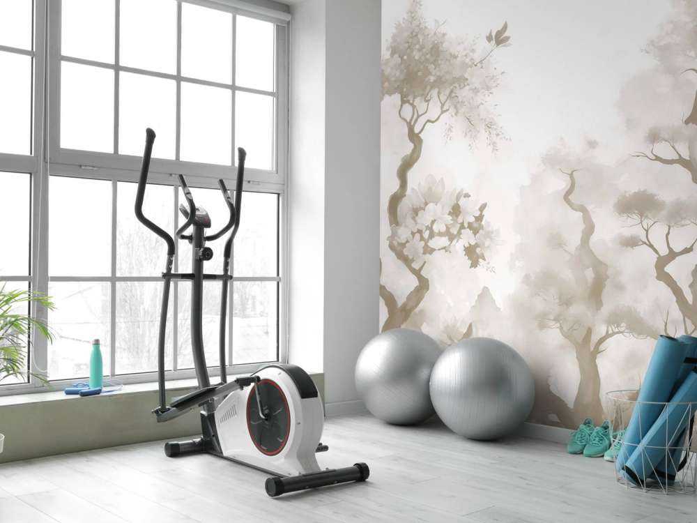 Blommande träd Grå