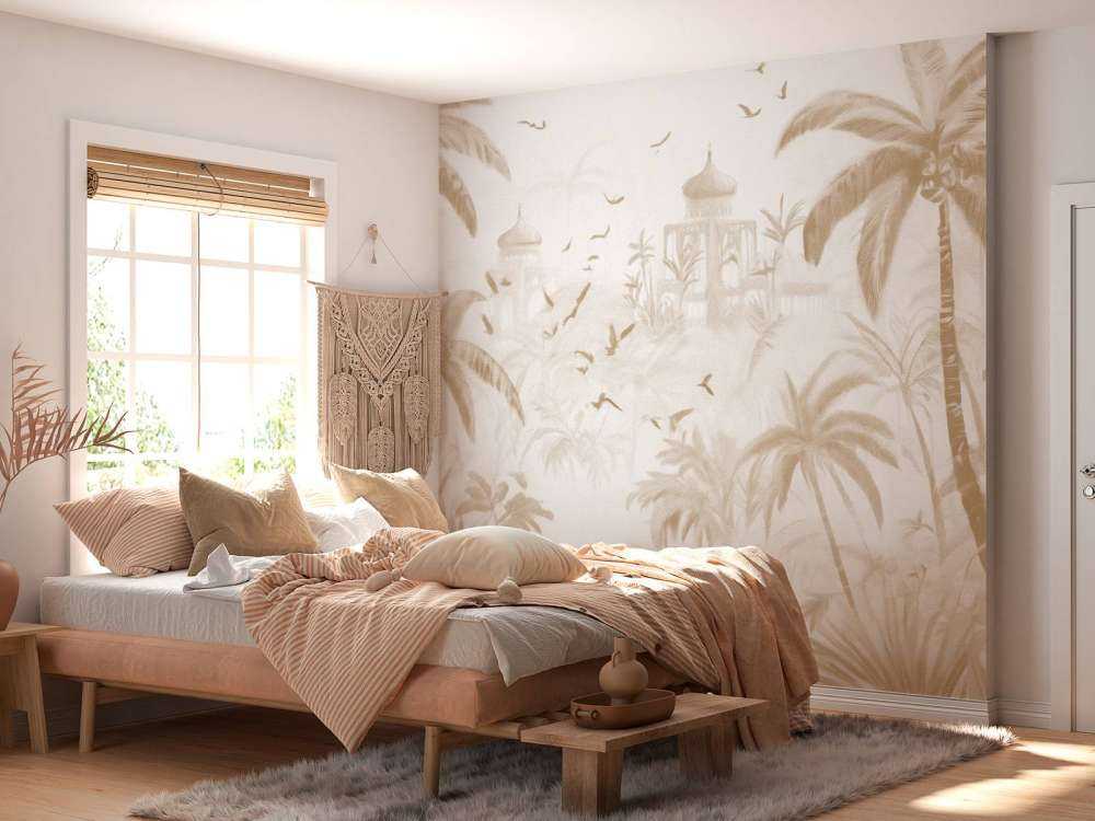 Orientalisk Trädgård i Gryningen, taupe