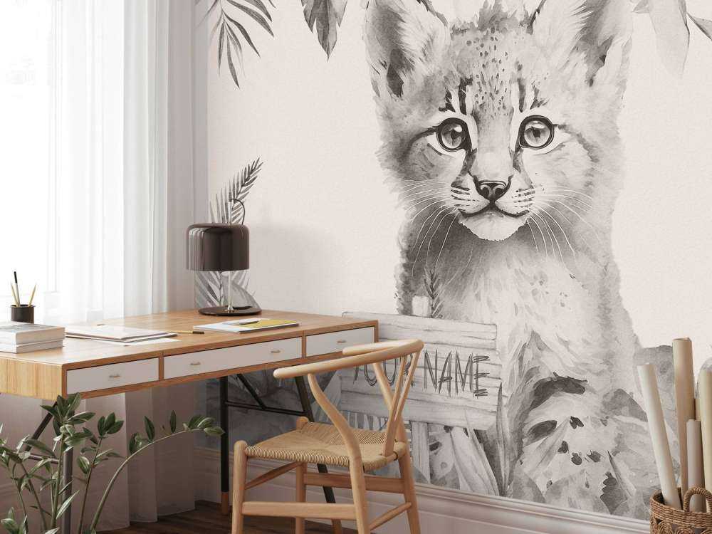Lodjursunge i djungeln beige