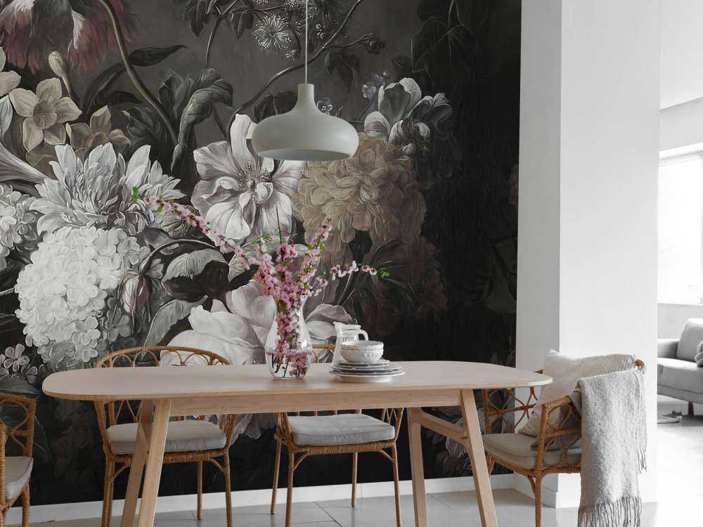 Bukett med vallmo och krokus