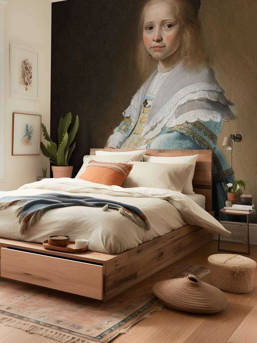 Porträtt av en flicka i blått