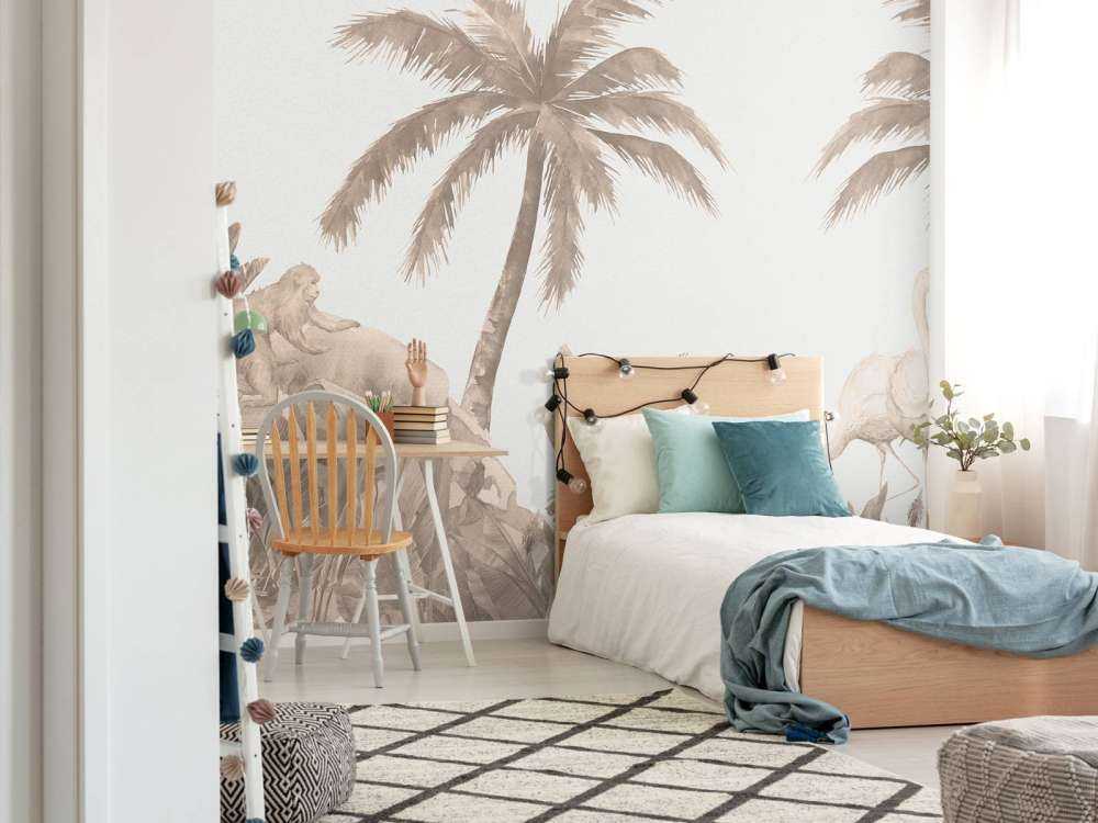 Apor och flamingos