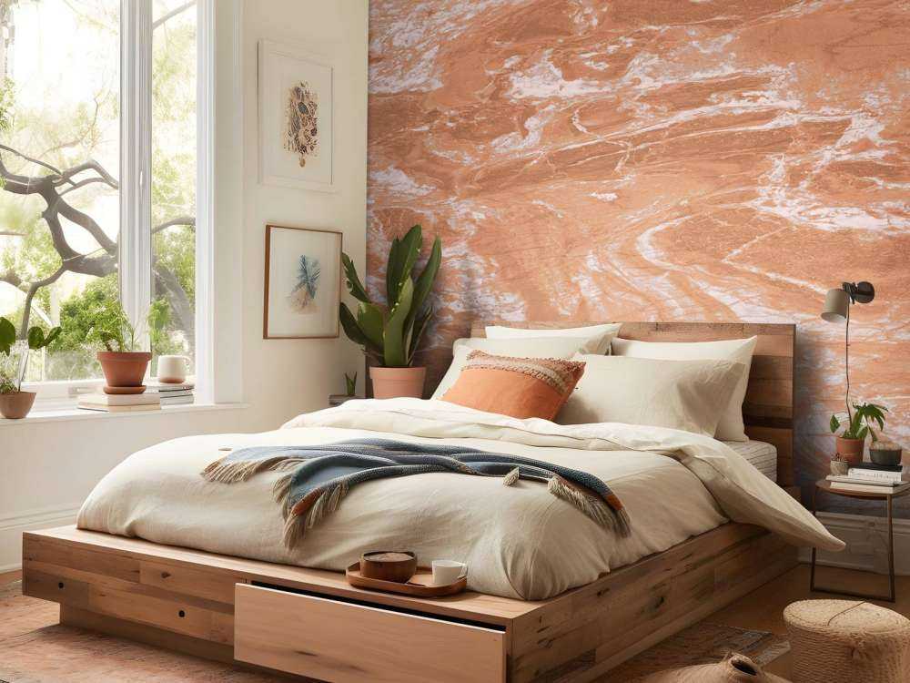 Terrakotta marmor med svepningar