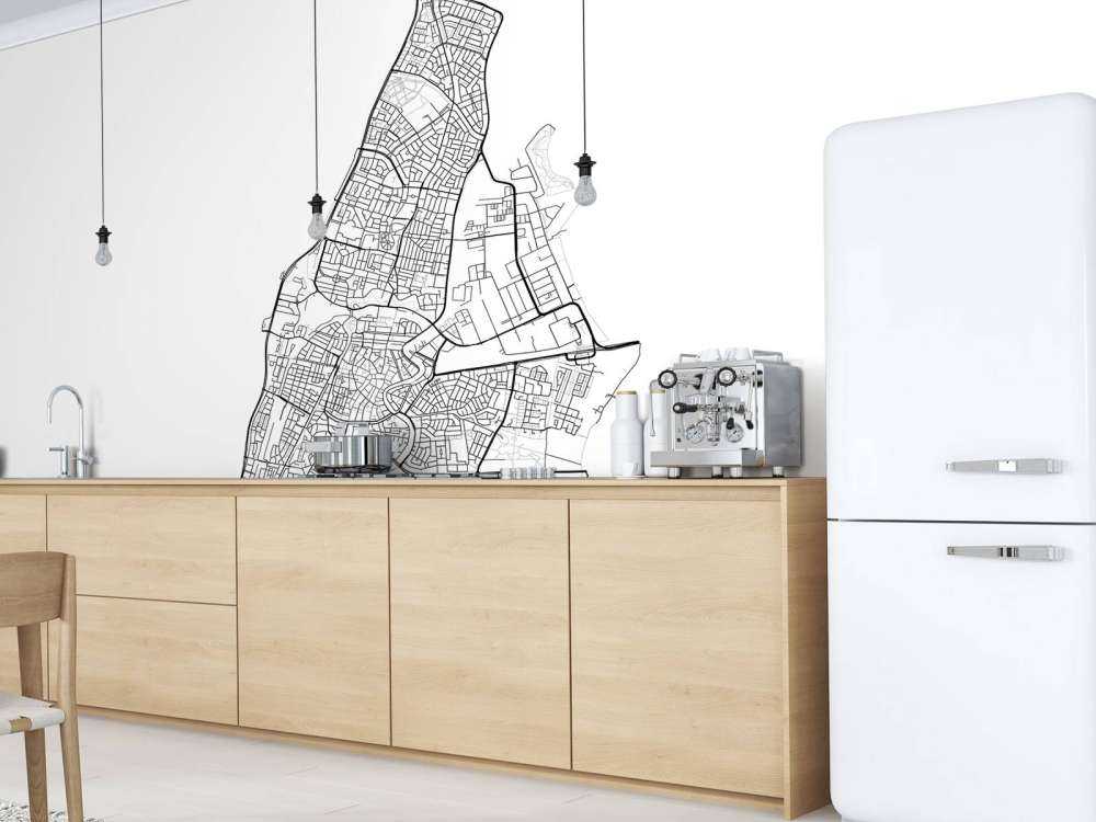 Karta över Haarlem, vit