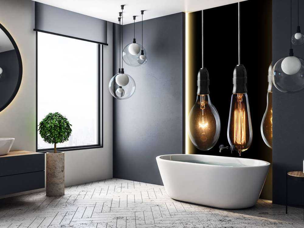 Lampor på en svart bakgrund