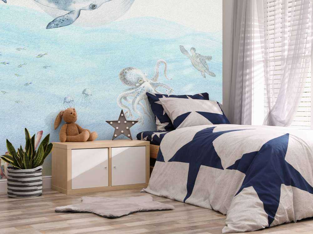 Undervattensvärld med en val