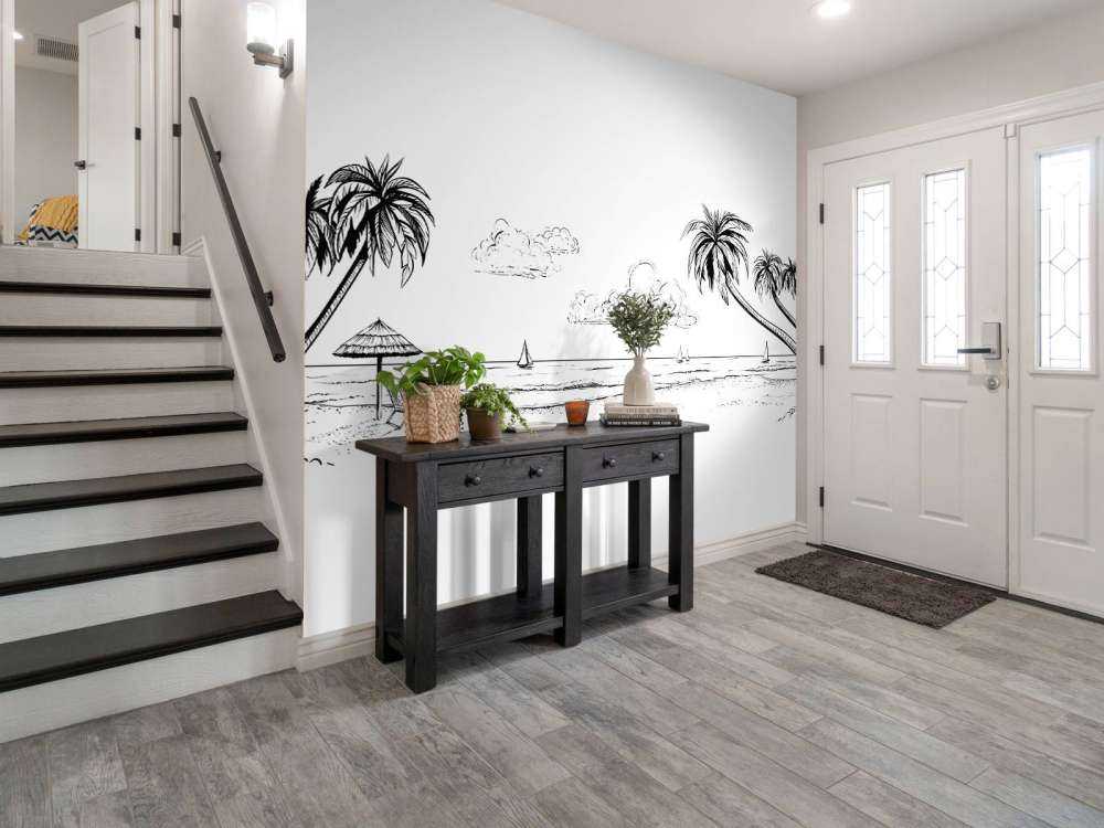 Strand i svart og hvitt