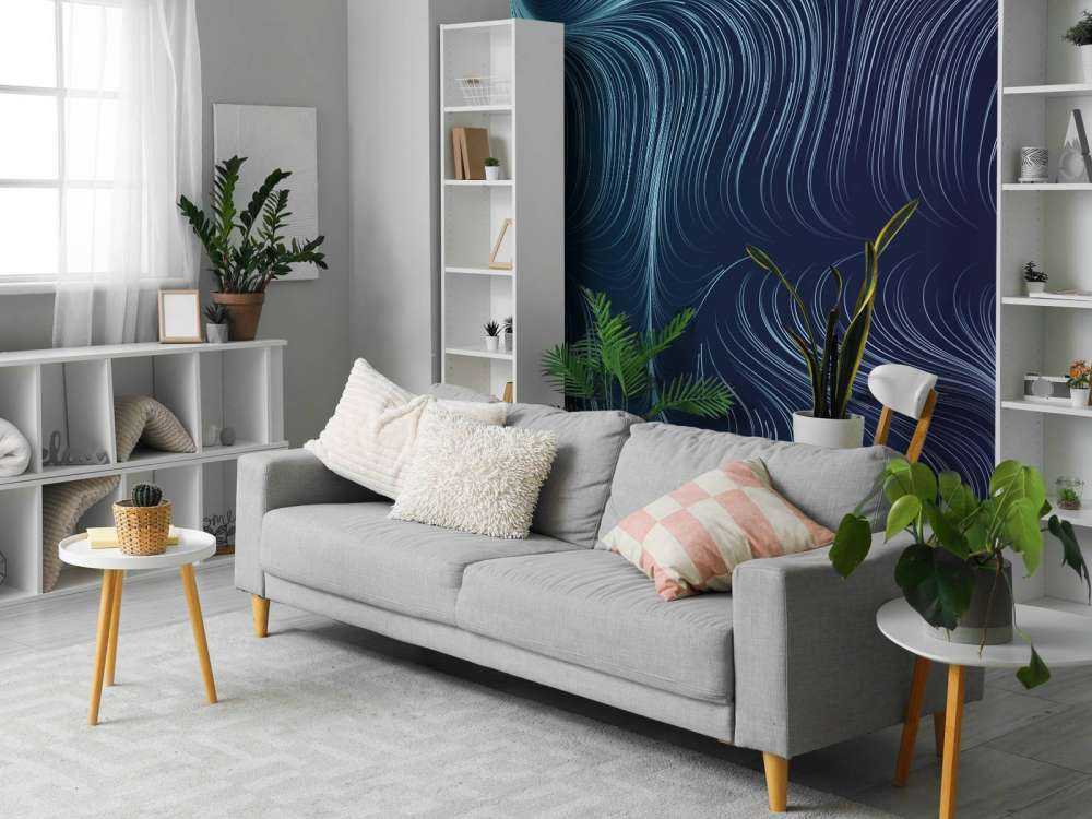 Blå opplyste linjer