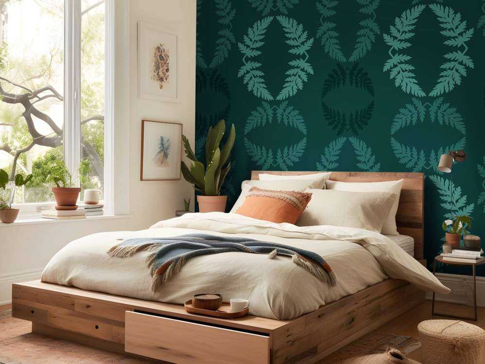 Grønt mønster med kvist av hemlock