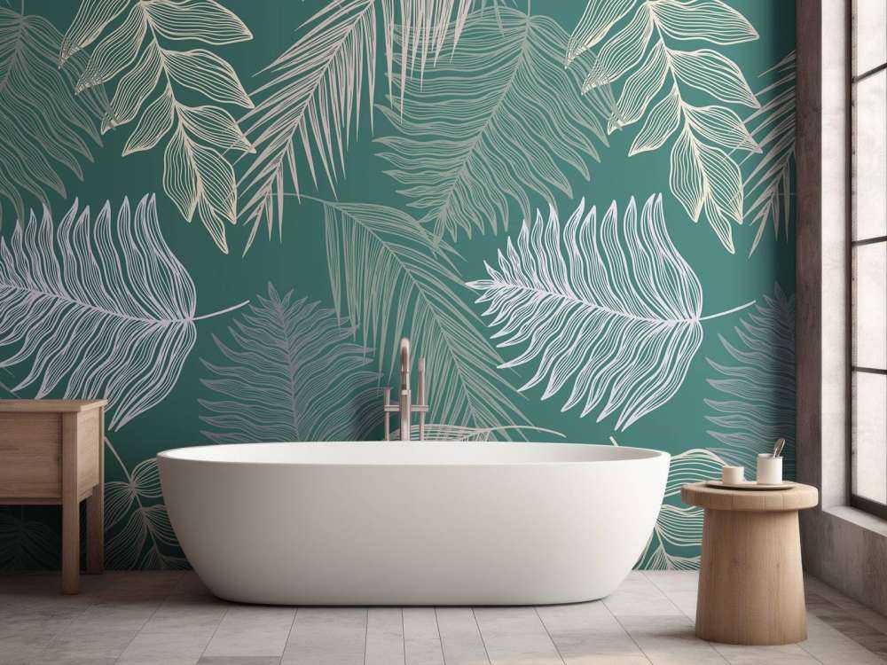 Palmeblad på grønn bakgrunn