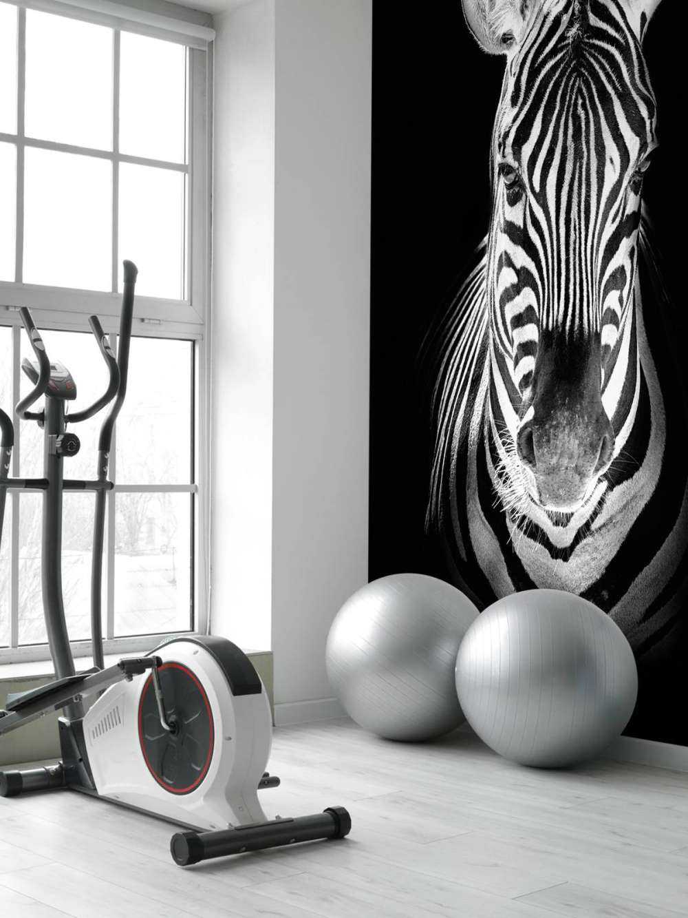 Nærbilde sebra svart og hvitt