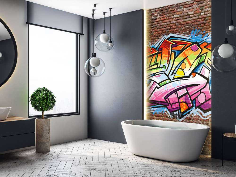 Graffiti på røde murstein
