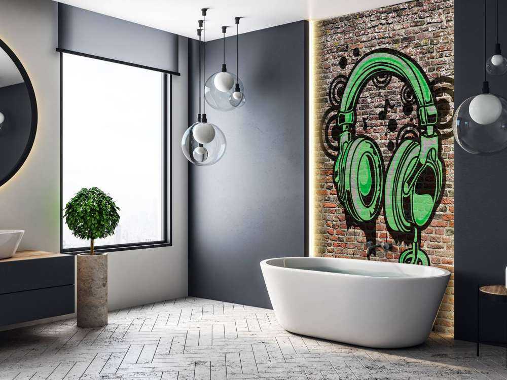 Graffiti på gammel murvegg