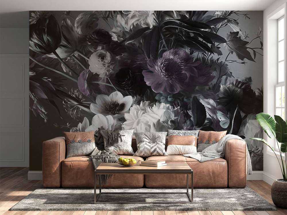 Stort bukett med anemoner Lilla