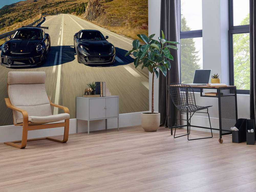 Svart superbiler i fjellene