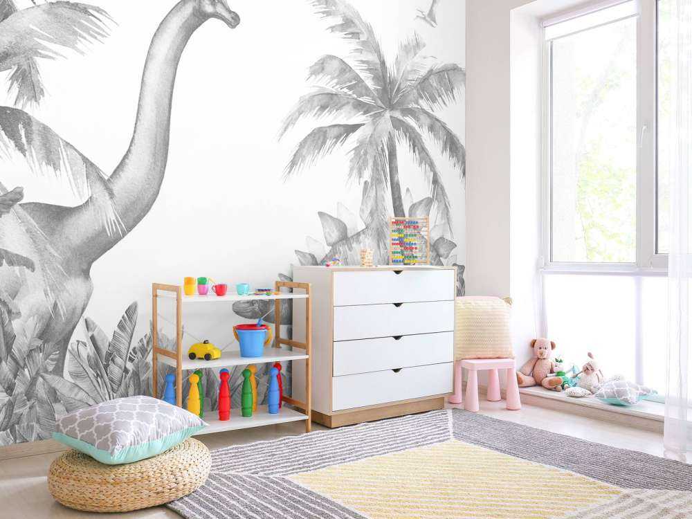 Dinosaurer i svart og hvitt