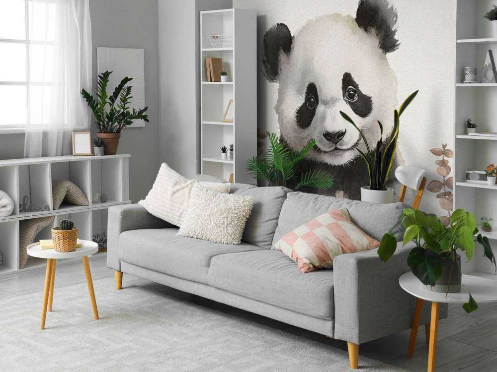 Pandaunge i jungelen i fargen taupe