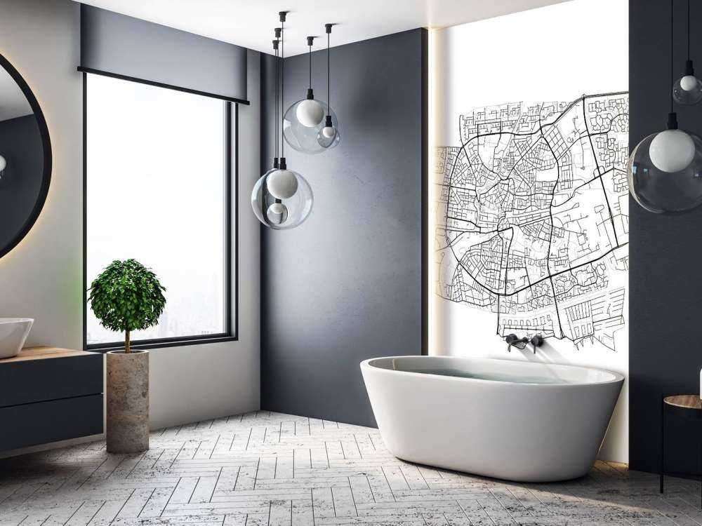 Kart over Leeuwarden, hvitt