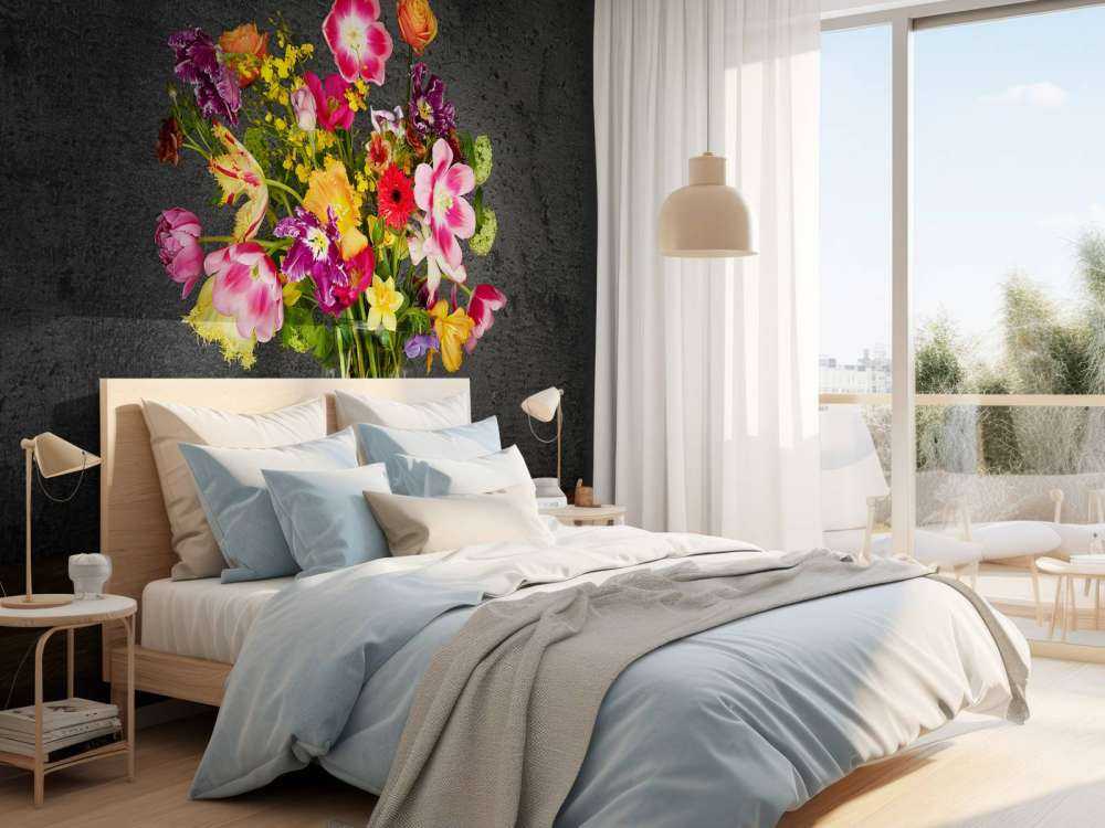 Fargerik blomsterbukett