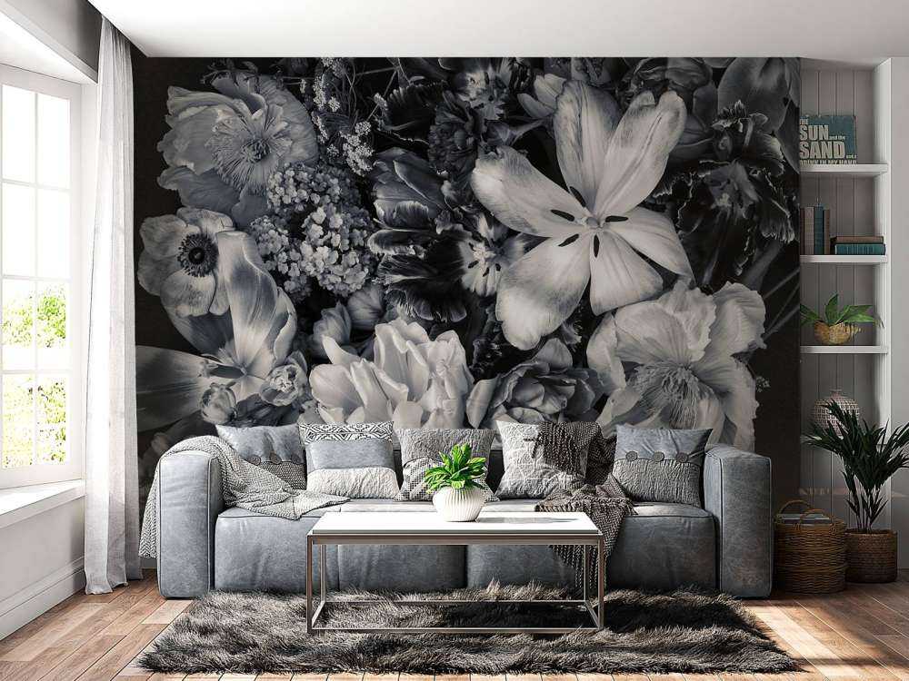 Bukett med forskjellige blomster