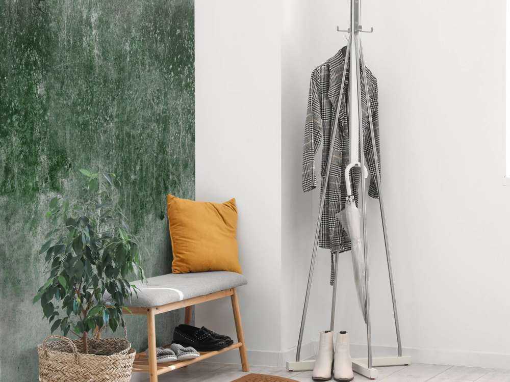 Gammel forvitret grønn vegg