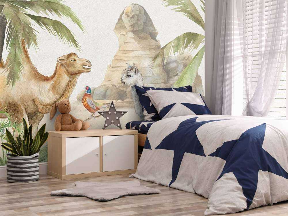 Kamel og Alpakka i ørkenen