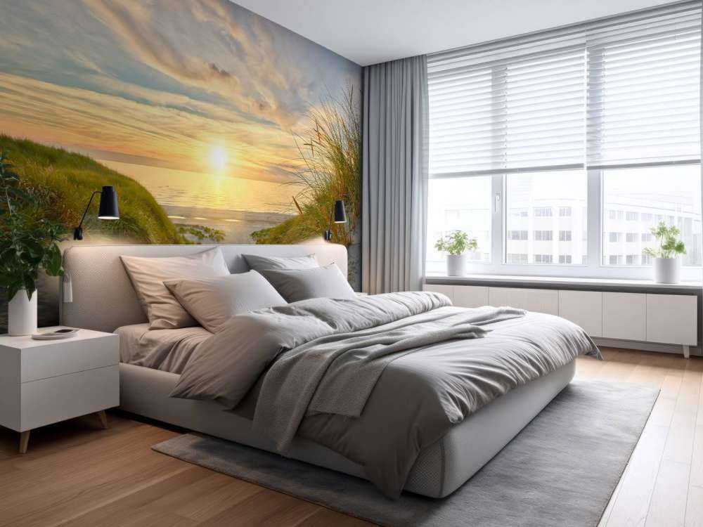 Solnedgang på sanddynestranden